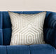 Plutus Pearly Velvet Gray Geometric Luxury Throw Pillow, 12"x20"