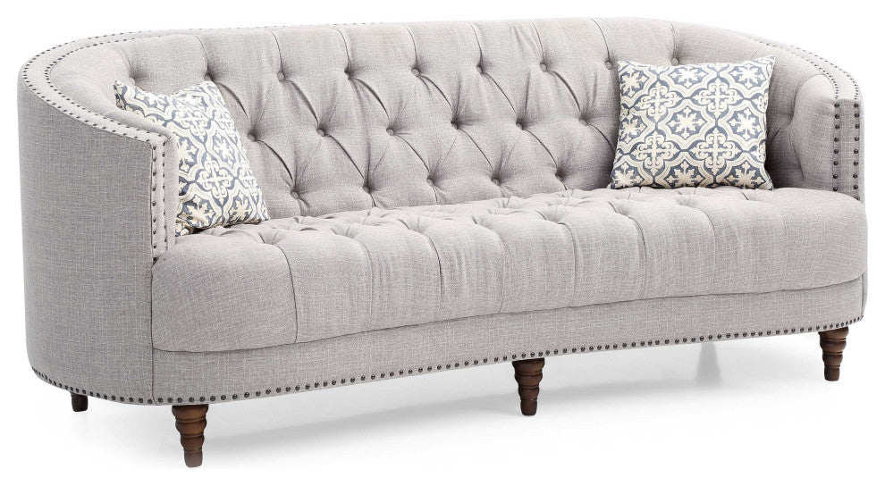 Charleston 63 in. W Flared Arm Polyester Straight Sofa, 86 in.