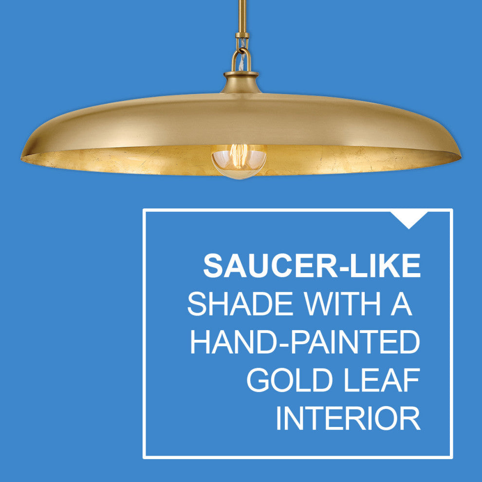 Hinkley Sadie Large Dome Pendant, Lacquered Brass