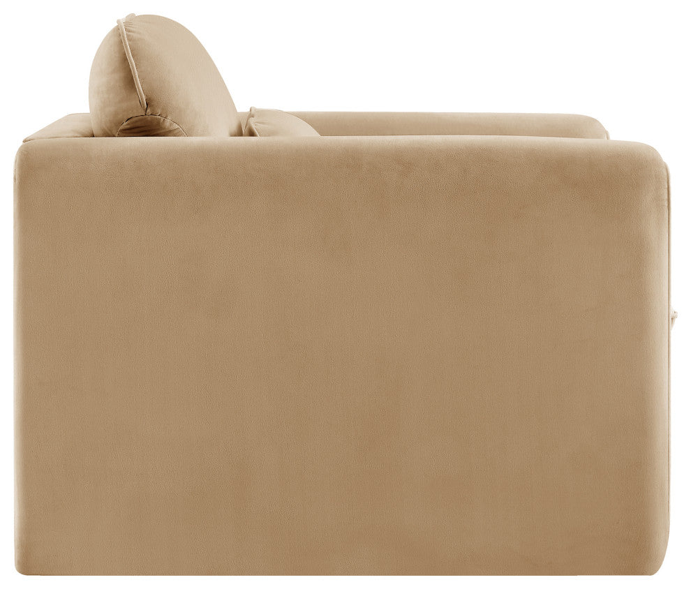 Sloan Camel Velvet Fabric Chair