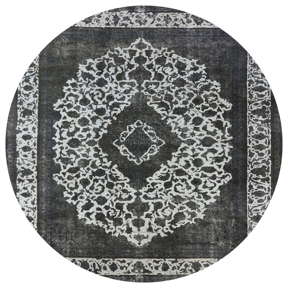 Ahgly Company Indoor Round Mid-Century Modern Area Rugs, 7' Round