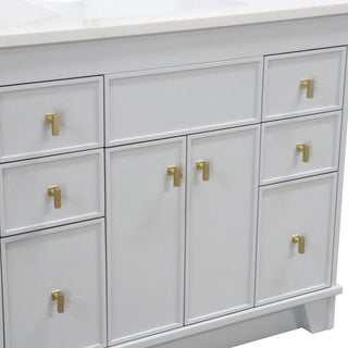 39" Single Sink Vanity, French Gray Finish With Engineered Stone Top