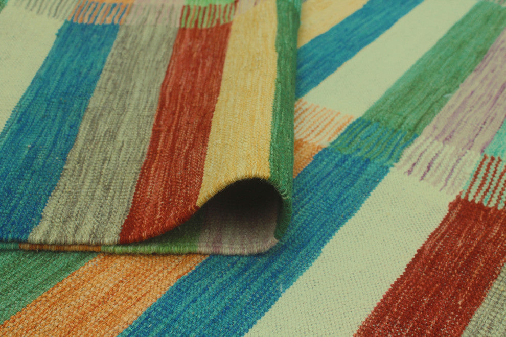 Winchester Kilim Norton Red/Blue Rug, 6'6x9'8