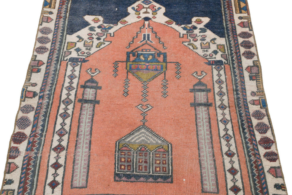 Vintage Turkish Hand-Knotted Rug - 2' 10" x 4' 4" (34 in. x 52 in.)