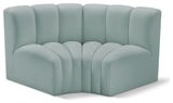 Arc Vegan Leather Upholstered 2-Pc. Inward Curved Modular Sectional, Green