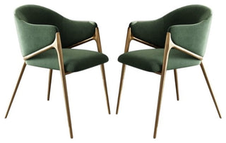 Light Luxury Postmodern Minimalist Dining Chair, Green