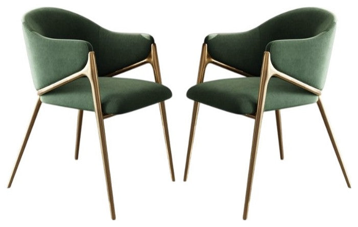 Light Luxury Postmodern Minimalist Dining Chair, Green