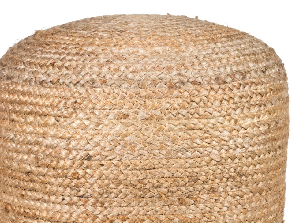 Ottoman Accent Chair, Jute Rope, Natural, Living Lounge Cafe Lobby Hospitality
