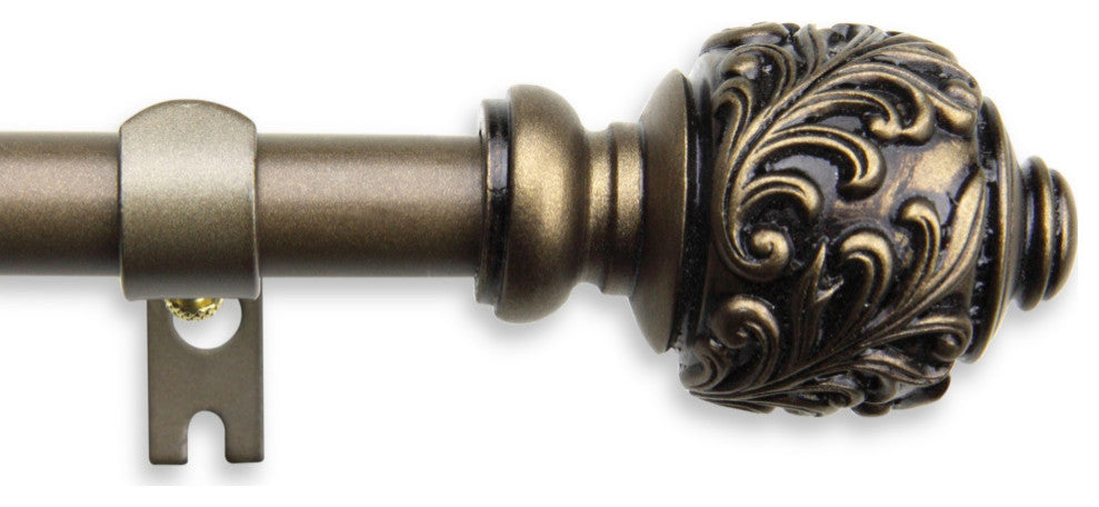 Ivana Curtain Rod 5/8" 48-84", Antique Gold