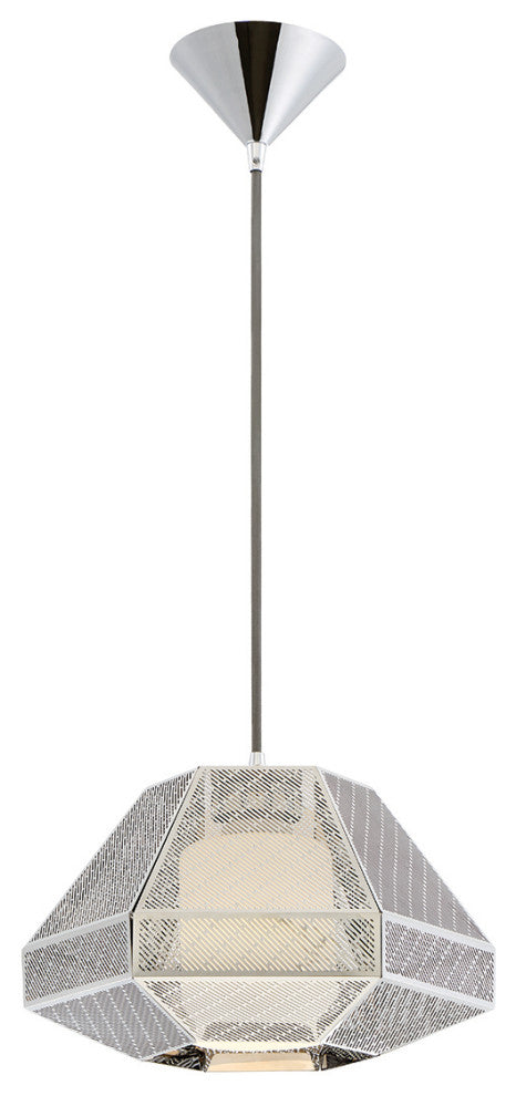 Recinto 1 Light Large Pendant Chrome Finish