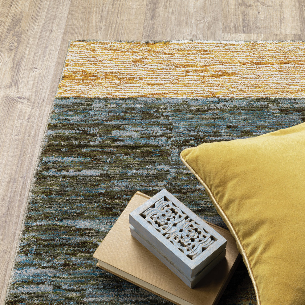 Sadie Angles Power-Loomed Area Rug, Gold/Blue, 8'6"x11'7"