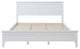 Gewnee Modern White Solid Wood Queen Platform Bed in White