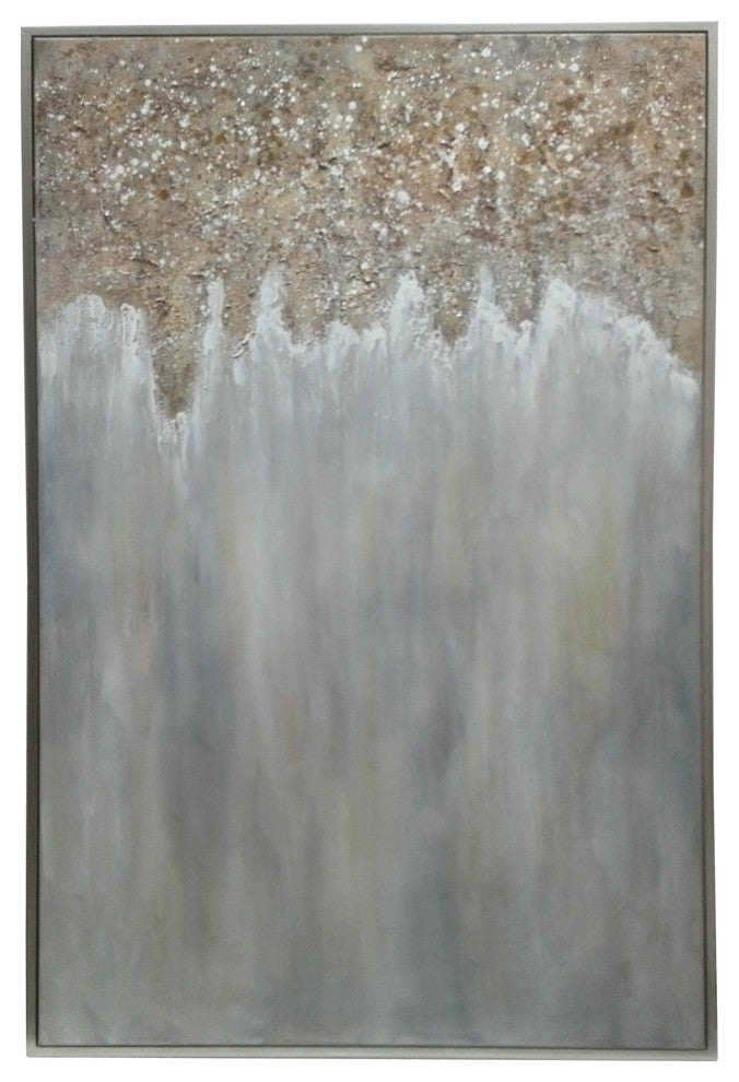 Hanging Oil Painting With Champagne Border Frame