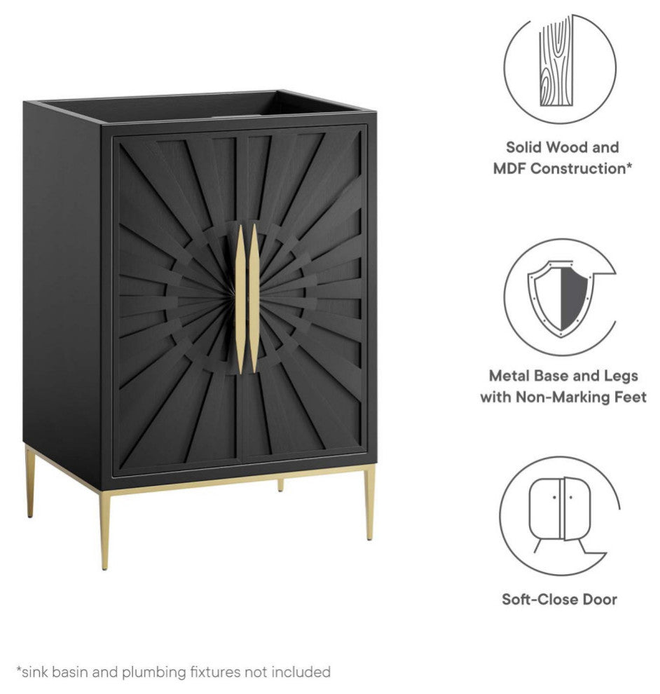 Awaken 24" Bathroom Vanity Cabinet, Black