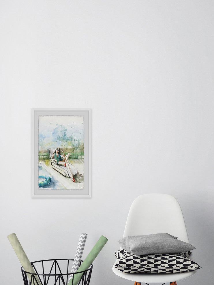 "Chillin' and Sun Bathin'" Framed Painting Print, 30"x45"