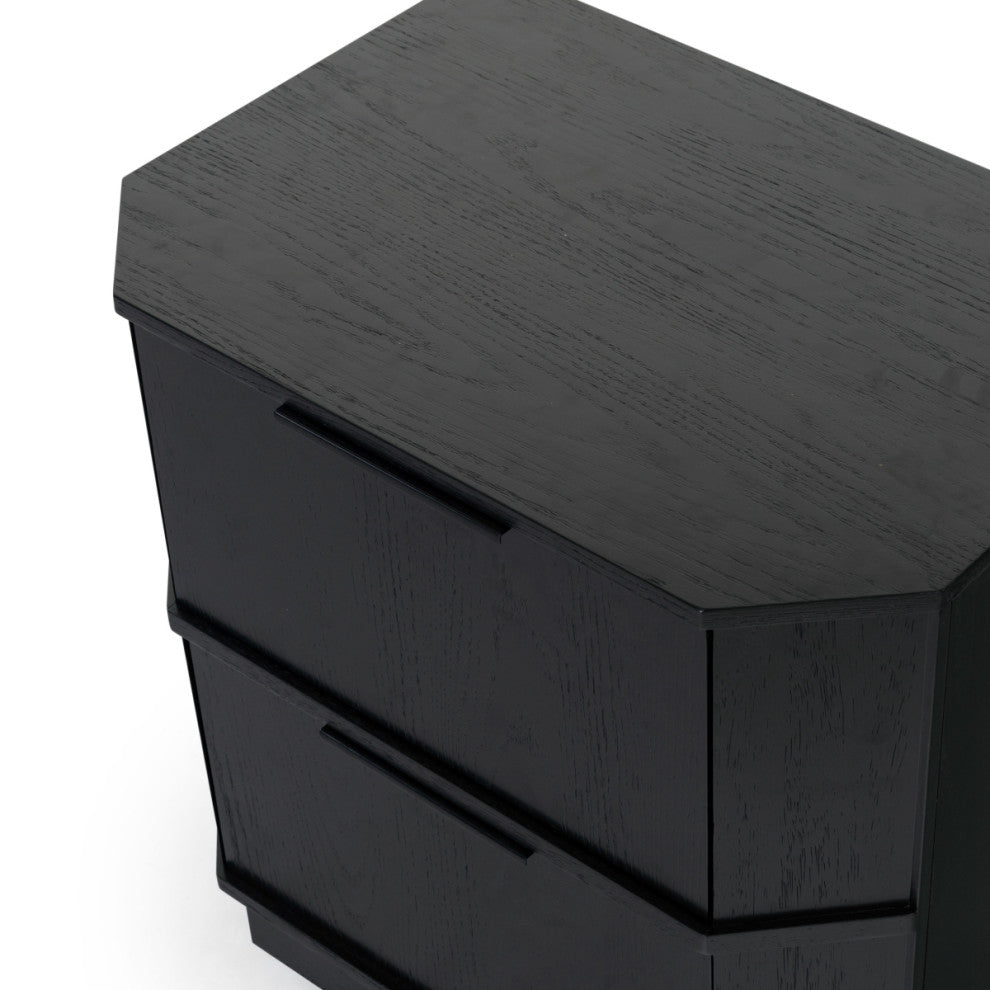 Safavieh Couture Aerilyn 2 Drawer Nightstand, Black