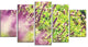 Beautiful Mint Flowers in Garden, Floral Canvas Art Print, 60"x32", 5 Panels