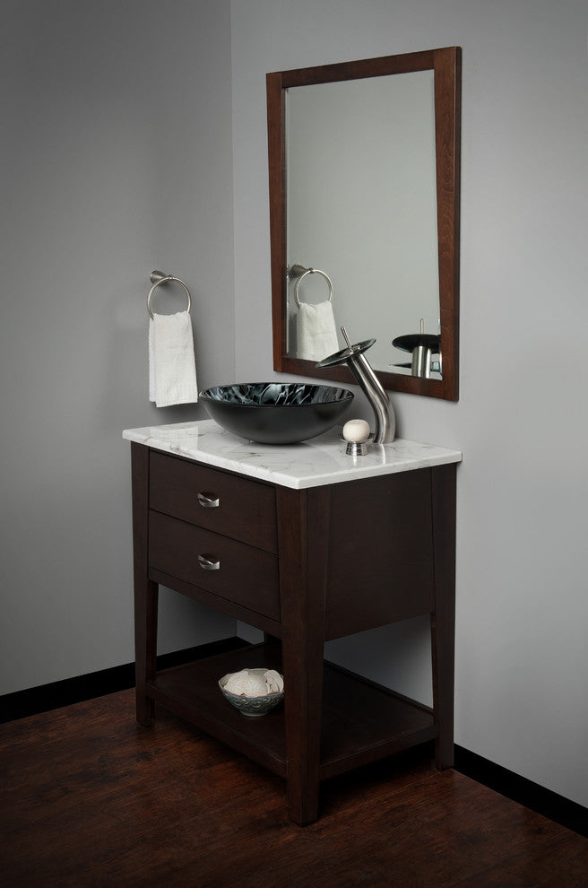 Tartaruga Hand Painted Tempered Glass Vessel Bathroom Sink