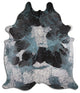 ACID WASHED HAIR ON Cowhide Rug DE DISTRESSED EMERALD GREEN