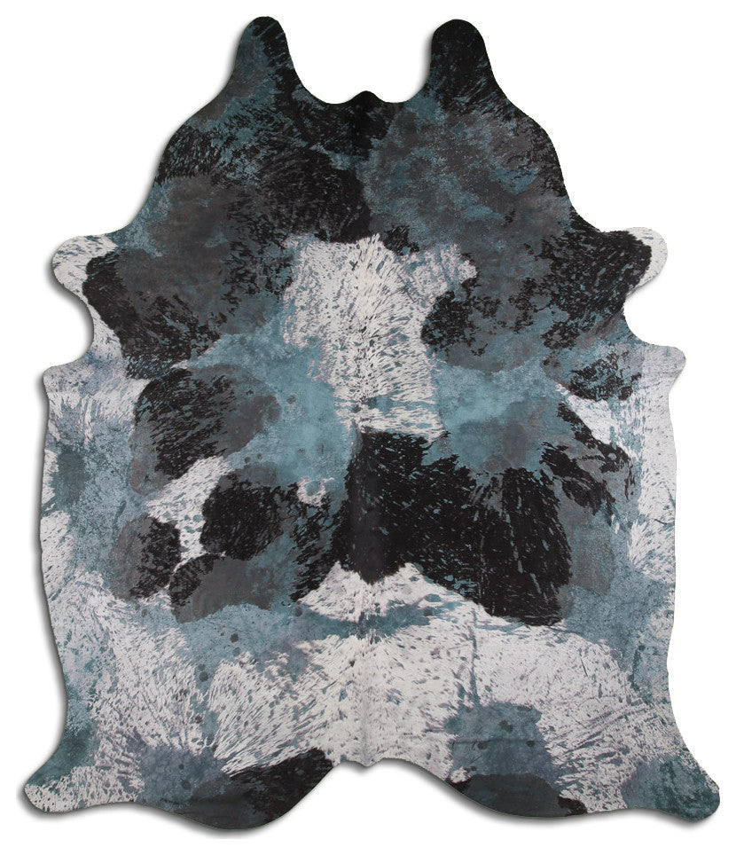 ACID WASHED HAIR ON Cowhide Rug DE DISTRESSED EMERALD GREEN