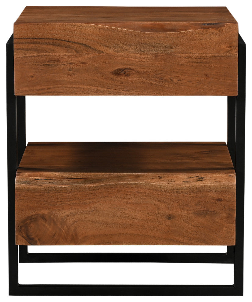 Lydia 2-drawer Live Edge Solid Wood Nightstand
