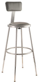 NPS 25"-33" Height Adjustable Vinyl Padded Steel Stool With Backrest, Grey