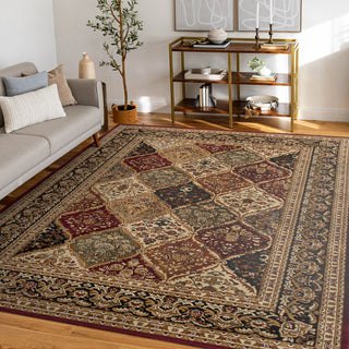Princeton Traditional Oriental Red Rectangle Area Rug, 5' x 7'