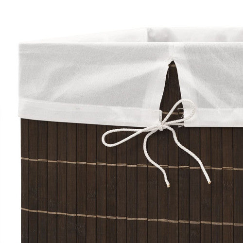 vidaXL Laundry Basket Laundry Hamper Dirty Clothes Basket Dark Brown Bamboo