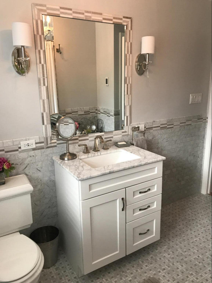 Carrara Marble Pinwheel Venato Bianco Mosaic Tile Gray Dots Honed, 1 sheet