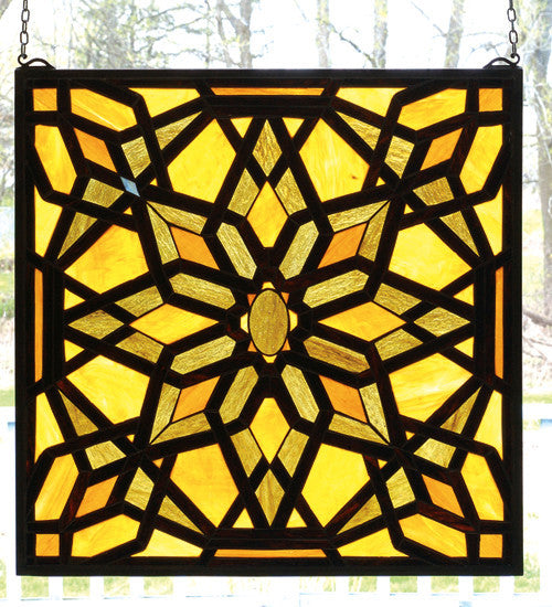 22"Wx22"H Starburst Stained Glass Window
