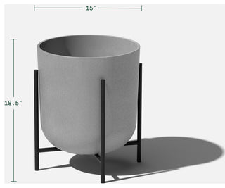 Veradek Mason Series Raised Kona 15" Planter With Stand Grey