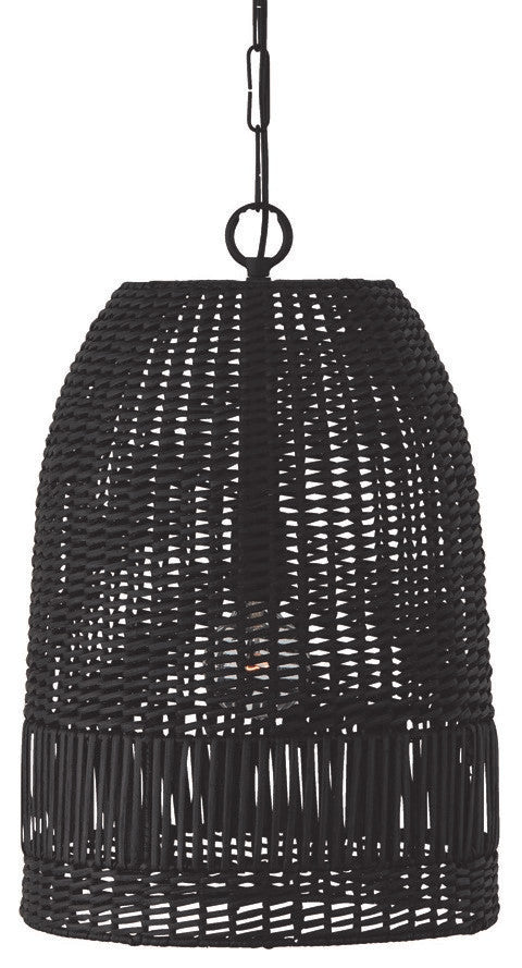 Capital Lighting 347512 Naomi 14"W Wood Pendant - Matte Black