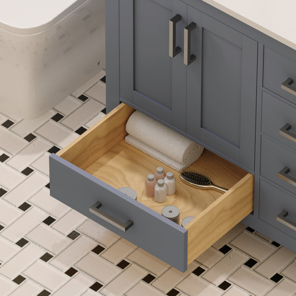 Rooh Bathroom Vanity, Charcoal Gray, 36l", Vanity Cabinet Only