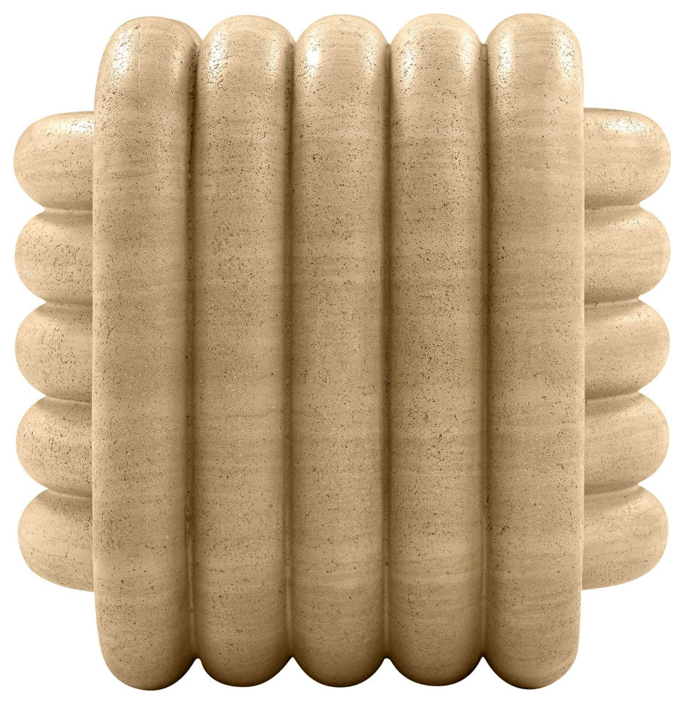 Love Indoor / Outdoor Accent Stool, Travertine