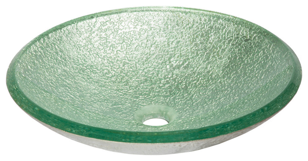 Eden Bath EB_GS69 Pale Green Pearls Embossed Glass Vessel Sink