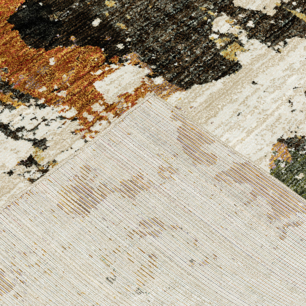Elements Marble Beige/Charcoal Area Rug, 6'7"x9'6"