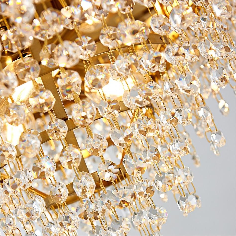 Gold Plated Crystal LED Modern Dining Room Chandelier