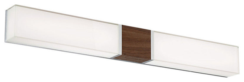 Vigo 38" LED Bathroom Vanity and Wall-Light 3000K, Dark Walnut