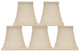5" Square Faux Silk Bell Chandelier Lamp Shade, Cream, Set of 5