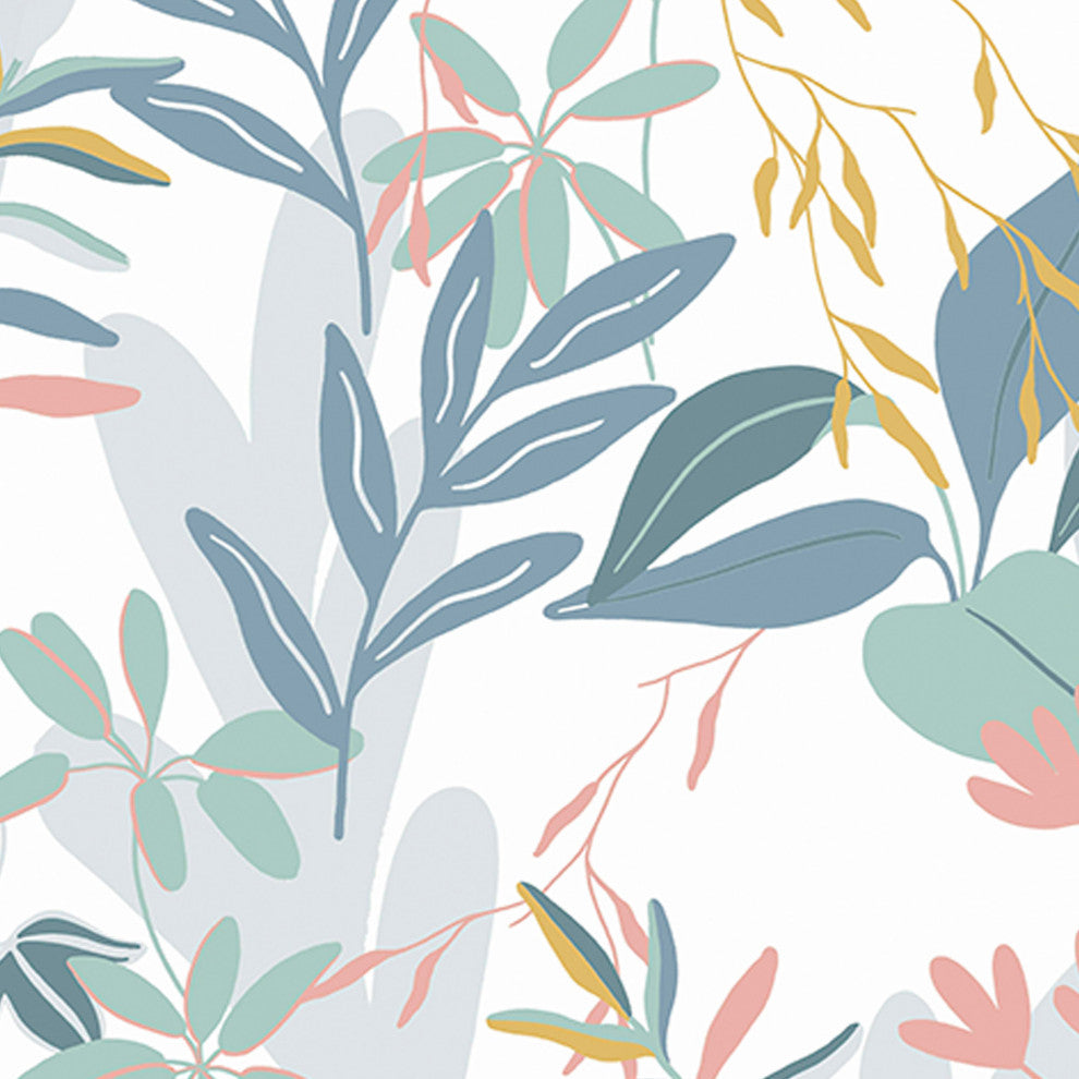 Transform Inky Leaf Indigo Peel and Stick Wallpaper