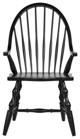 Black Cherry Selections Windsor Spindleback Dining Arm Chair, Antique Black