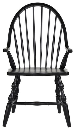 Black Cherry Selections Windsor Spindleback Dining Arm Chair, Antique Black
