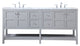 Elegant VF16572DGR 72"Double Bathroom Vanity, Gray