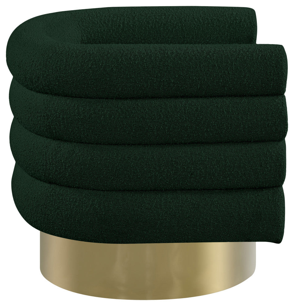 Tessa Boucle Fabric Upholstered Accent Chair, Green