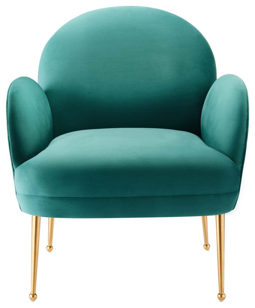 Armchair Accent Chair, Teal Blue, Velvet, Modern, Mid Century Hotel Lounge Cafe