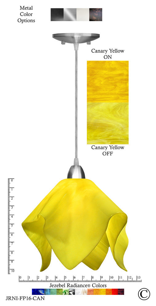 Jezebel Radiance Flame Large Pendant, Canary Yellow