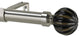 Ceramic Ball Non-Telescoping Curtain Rod, Stainless, 96''