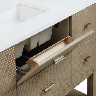 Lucian Bath Vanity, Pebble Oak, 48, White Zeus