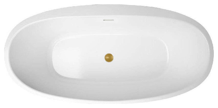 Luna 59 Inch Acrylic Double Ended Freestanding Tub - No Faucet Drillings
