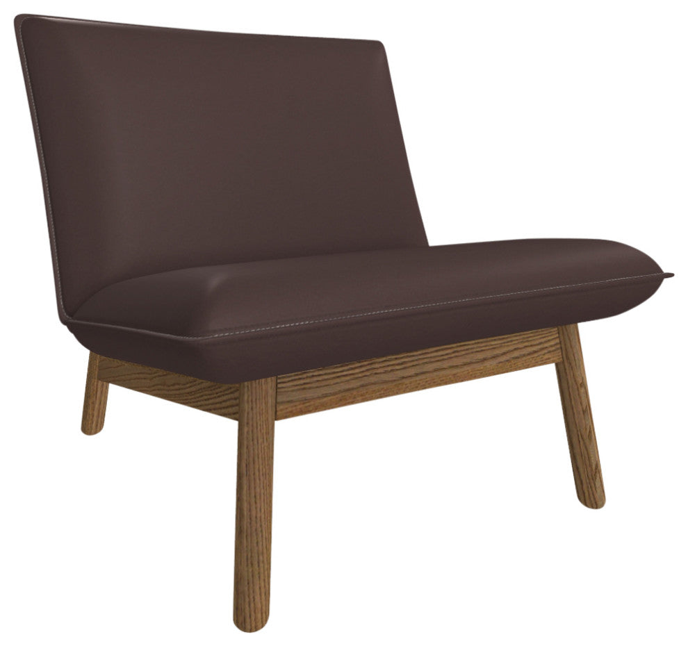 Cantor Leather Lounge Chair, Finish Shown: Fawn, Leather Shown: Chia